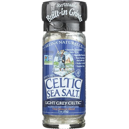 Celtic Sea Salt, Light Grey Grinder, 3 oz White