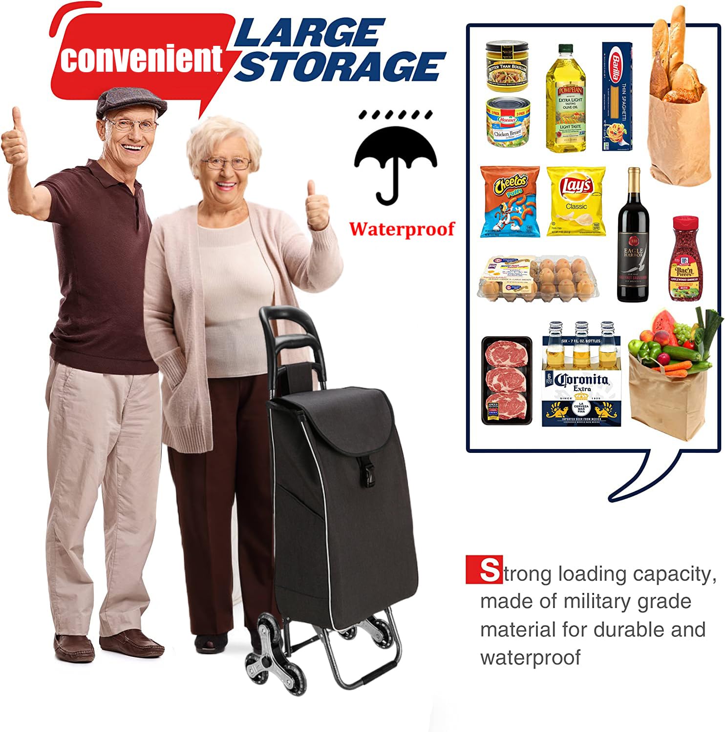 Sturdy Push/Pull 6-Wheel Trolley For Shopping And Easy - View #4