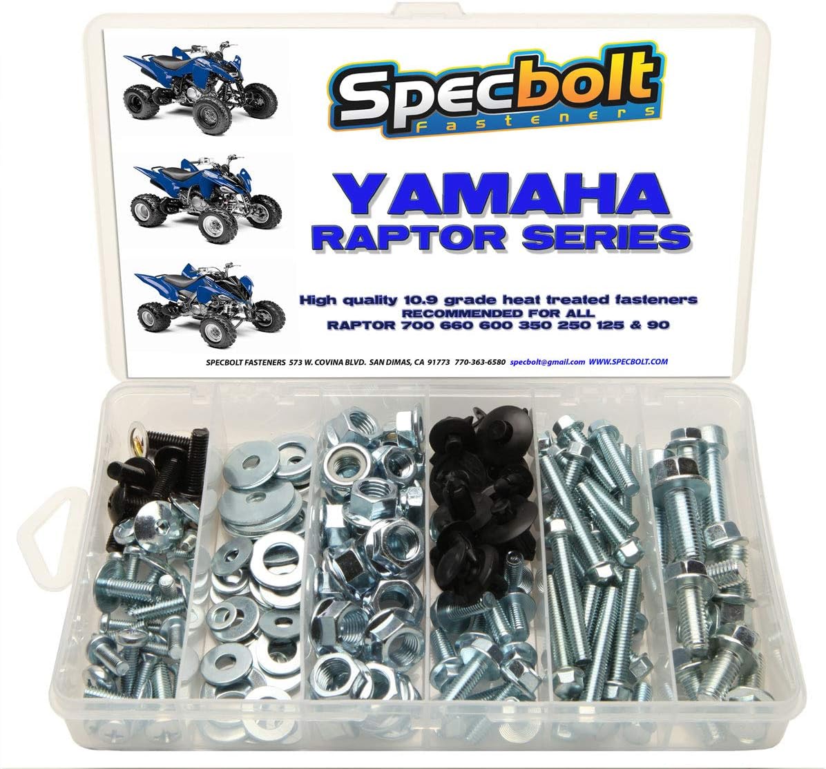 150pc Specbolt Bolt Kit, Fits: Yamaha Raptor 600 660 700 for Maintenance & Some Restoration Projects ATV Quad Also Fits 80 90 125 250 350