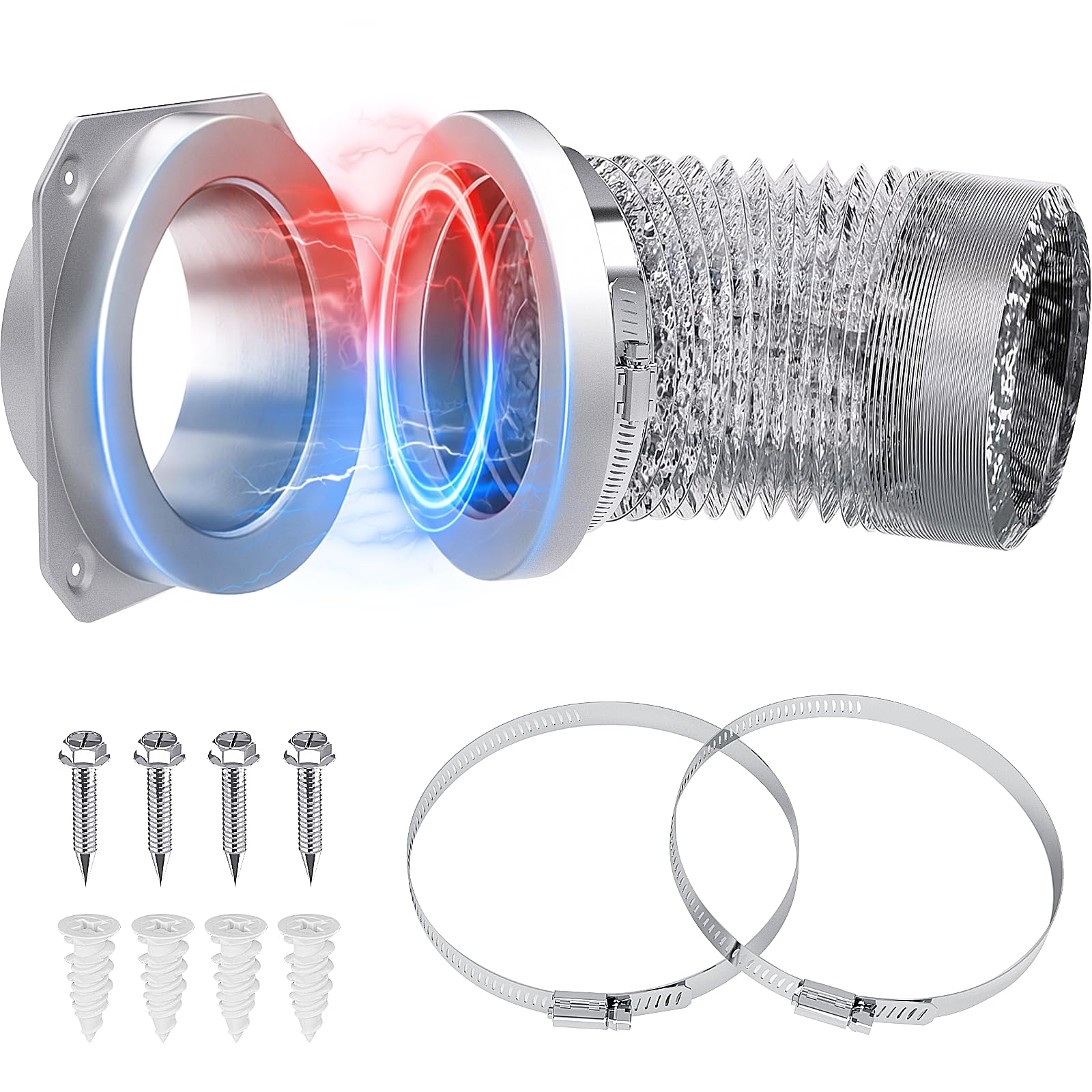 Connecteur de ventilation magnétique pour sèche-linge DV180 avec conduit de ventilation 0,8m