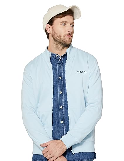 Men's Cotton Rich Light Weight Mock Neck Sweatshirt (Regular Fit)