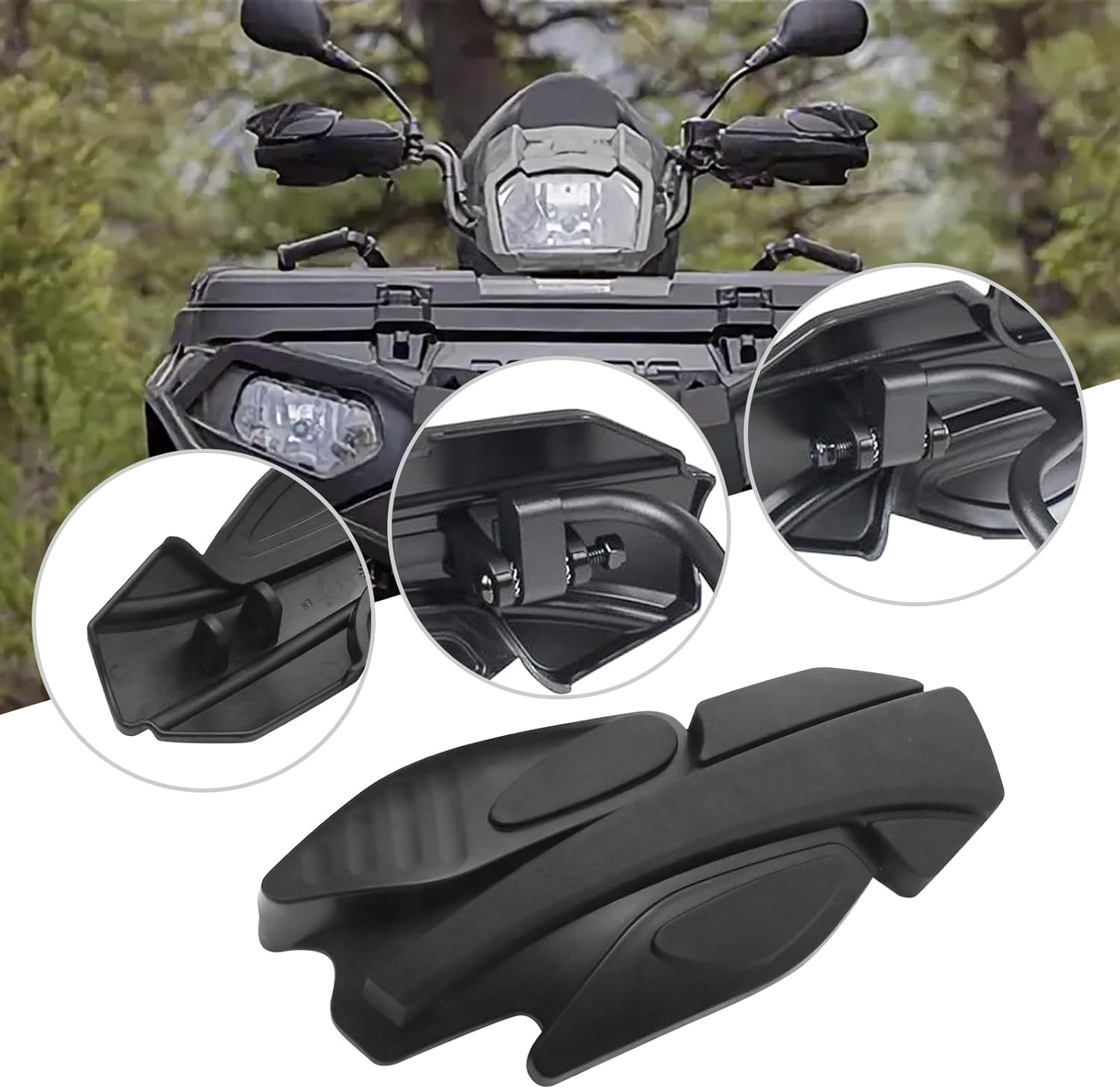 2Pcs Handguards with Mount Brackets Kit 2876846 Black Hand Brush/Wind Guard Replacement for Polaris Sportsman Scrambler 400/450/ 570/850/ XP 1000 2007-2024 Replace# 2879380