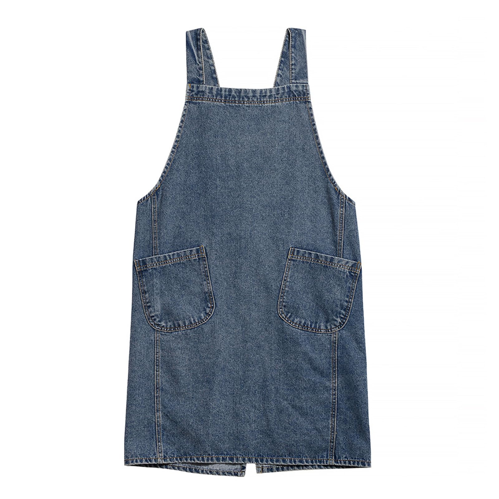 Uqezagpa Multipurpose Denims Cooking Apron for Ladies, Machine Washable & Protective Against Stain Cooking Apron Protective Denims