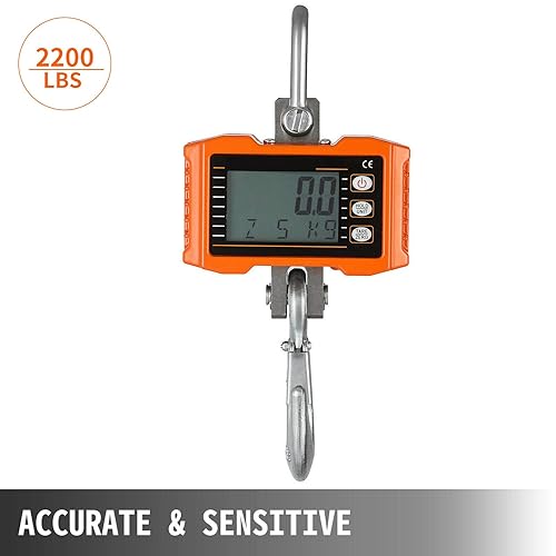 Miniatura 5 de 2,204.6 lbs 2000LBS 1T de aluminio de alta precisión de la grúa de la escala de Digitaces colgante resistente