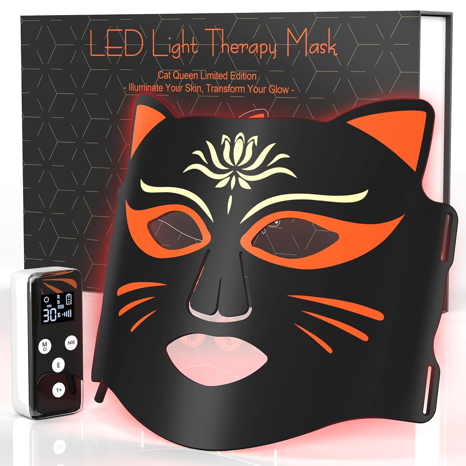 LED Light Therapy Mask, Rechargeable LED Led Face Mask, 7+1 Color Near-Infrared 850 LED Light Mask, Red Light Therapy Mask, with Ice Pack Facial LED Mask Skincare at Home