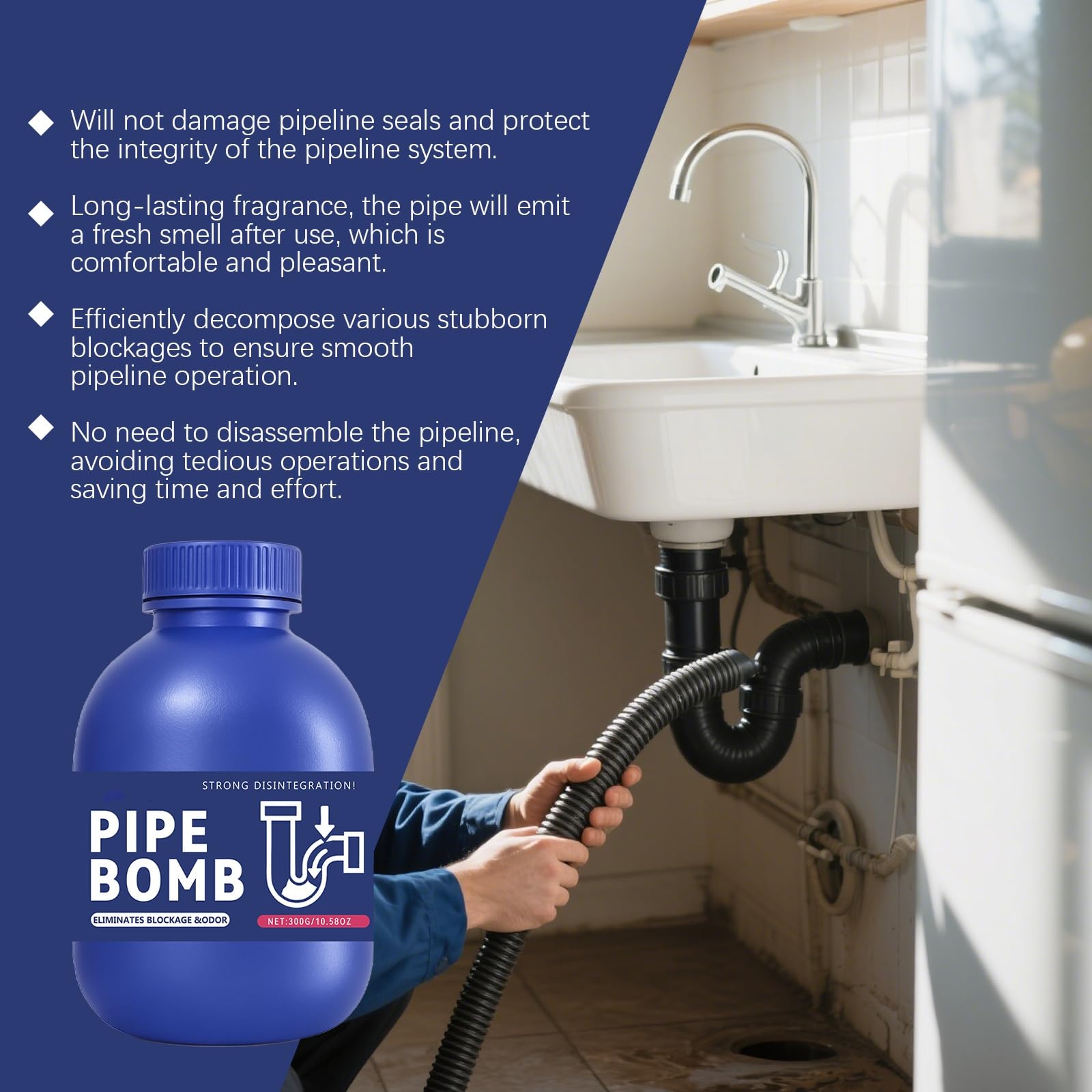 Pipe Bobo Drain Cleaner,Professional-Grade Drain Opener for