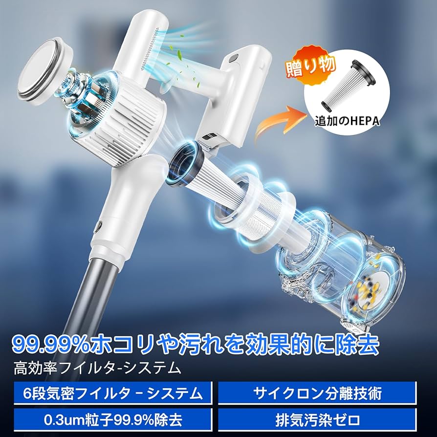 Amazon | 掃除機 コードレス【8月新登場！業界革新！50Kpa超強力