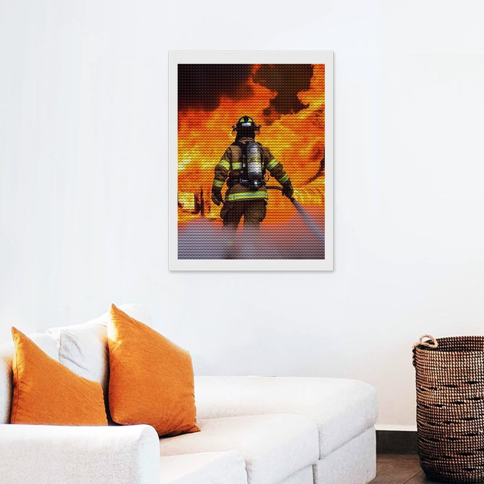 Amazon.com: QMNRTK Firefighter Fireman Flame 5D Diamond Painting