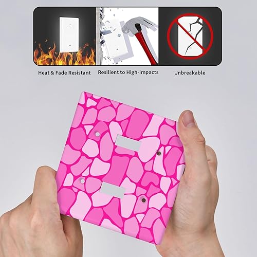 Miniatura 4 de Cubierta de placa de interruptor de luz de palanca doble rosa decoración placa de pared decorativa cubierta de salida para el hogar dormitorio