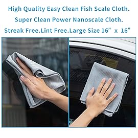 Fish Scale Streak Free Magic Glass Window Car Mirror Microfiber Cleaning Cloth Cleaner Cloths,Lint Free Stainless Steel Windshield Shower Cleaning Cloth,Miracle Polishing Towels Shiny Wipes,Pack 6,Mix