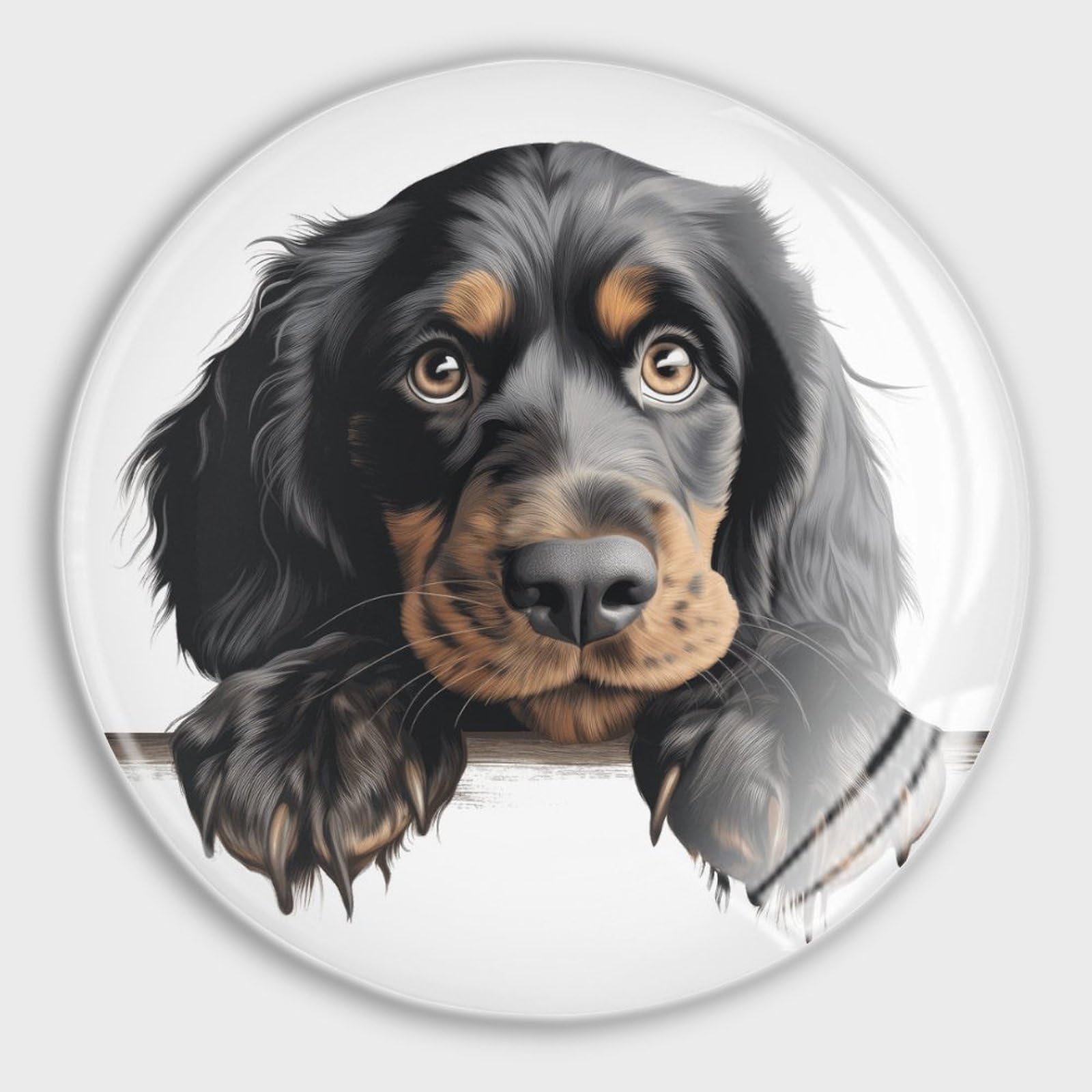 Imanes de animales de vidrio resistente con diseño de Gordon Setter