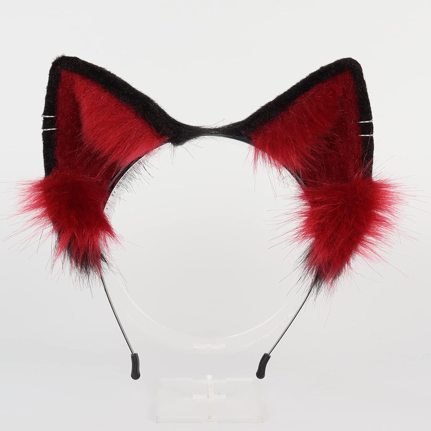 QinRuan Animal Cosplay Costume Accessories Furry Faux Fur Cat Ears Headband and Fox Tail Set Halloween Accessory - Image 2