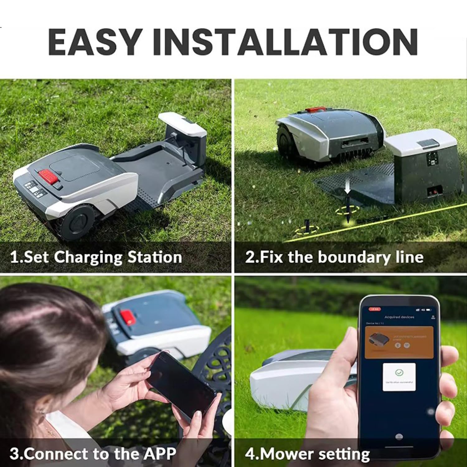 Robot Cortacesped Automática Inteligente con PlanificacióN De Rutas GPS, Corta hasta 1500 M², Control por Aplicación + Altura Ajustable (2-5 Cm) + Carga AutomáTica, Ultrasilenciosa, 100 ㎡/H