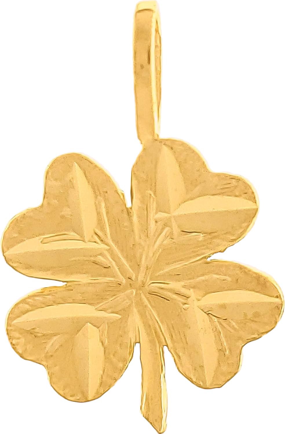 FindingKing 14K Gold Charm 4 Leaf Clover Irish Good Luck Jewelry