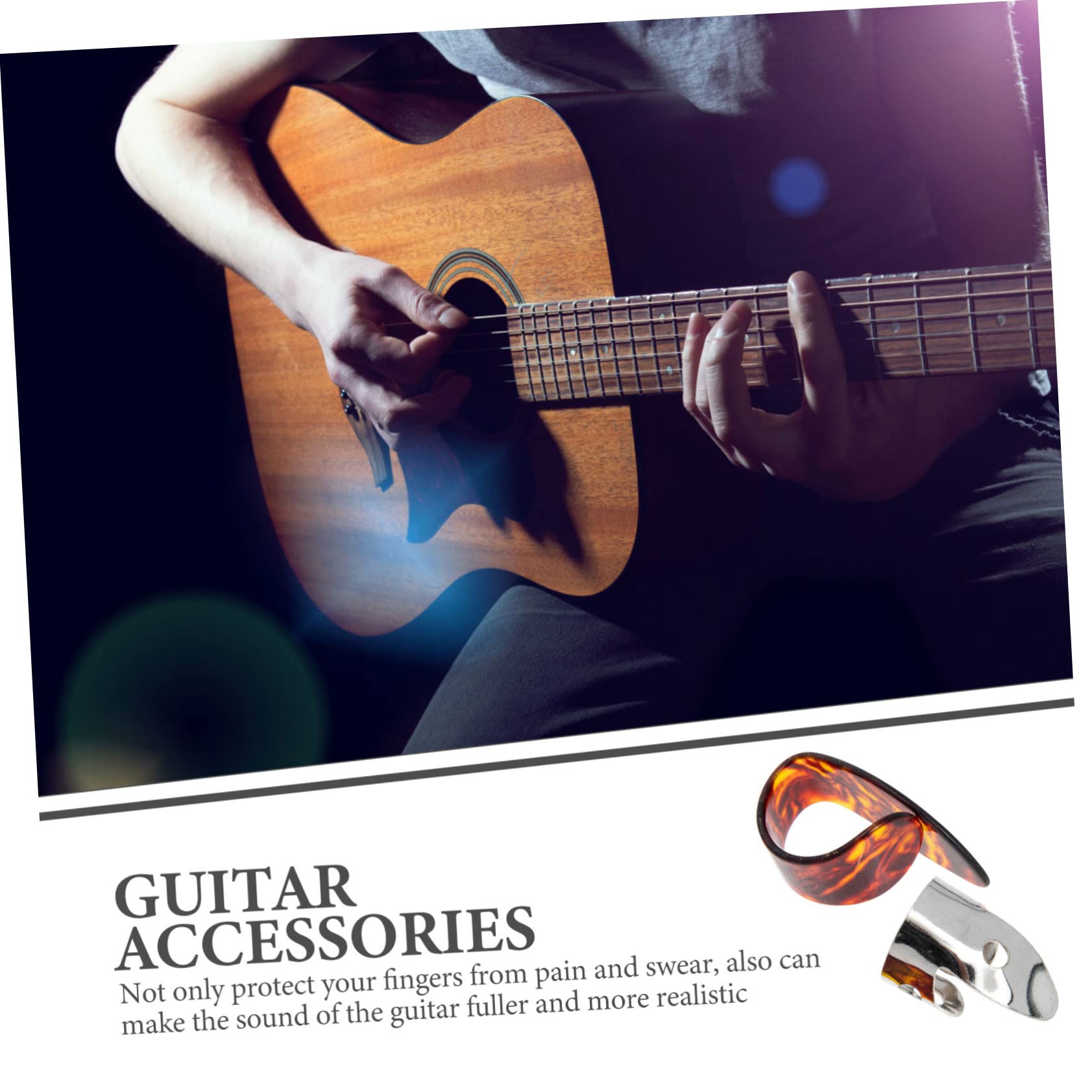 VICASKY 5 Juegos Escoja la cuna del púas de guitarra eléctrica anillo de púas de guitarra banjo acoustic guitar púas guitarra púas de pulgar herramienta de práctica de guitarra