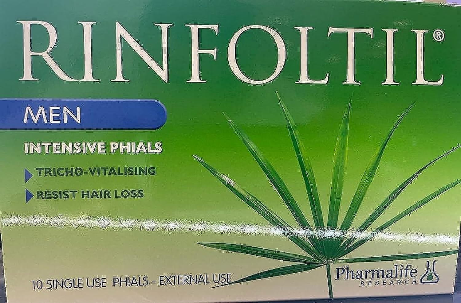Rinfoltil Anti Hair Loss Vial For Men 14 Amp With Saw Palmetto, Green