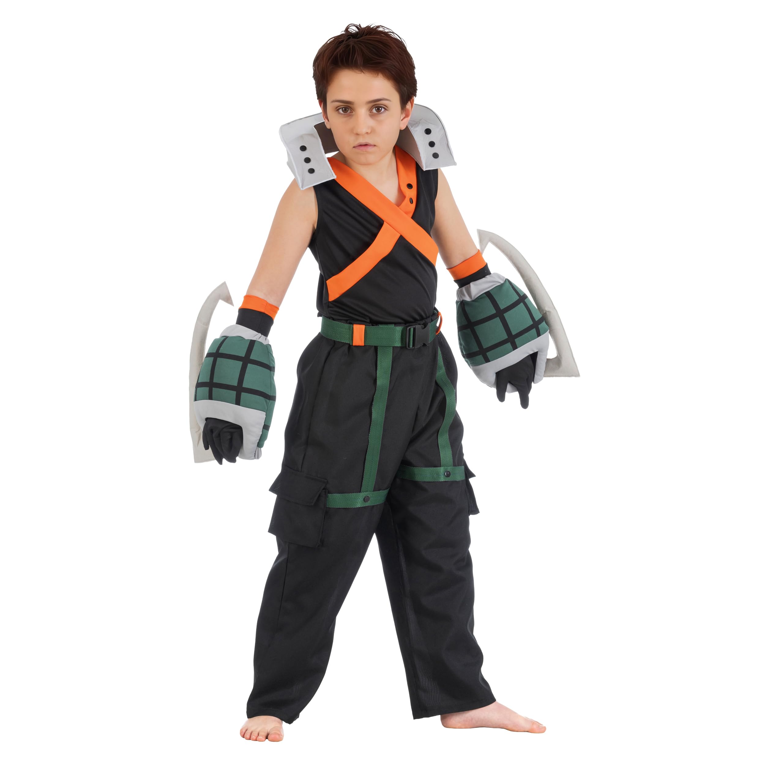 Chaks - Costume Katsuki Bakugo per bambini, My Hero Academia Anime, set da 5 pezzi con accessori per carnevale e fumetti