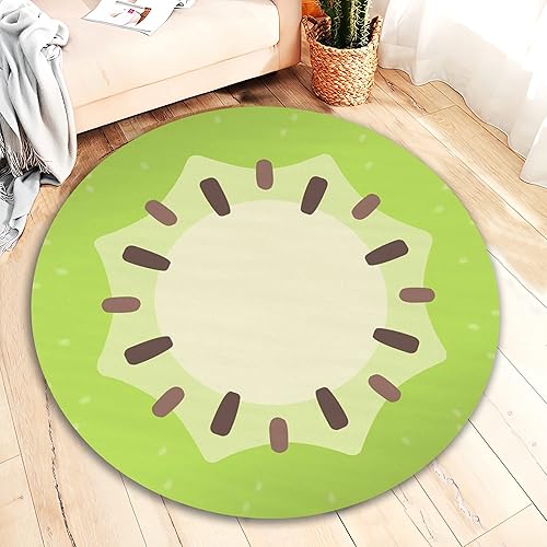 Miniatura 2 de Bonita alfombra de fruta kiwi fresca y fresca para decoración del hogar para cocina, habitación de niños, baño, dormitorio, antideslizante, lavable