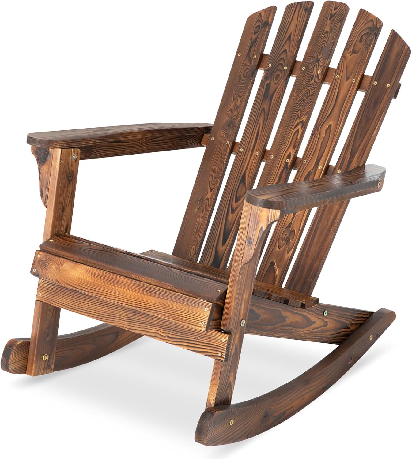 Adirondack Rocking Chairs Set of 2 - Outdoor Wood Rocking Chair, Patio Rocker Rocking Chair High Backrest for Porch, Balcony, Backyard, Poolside