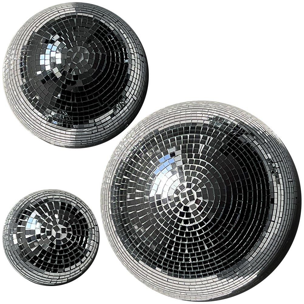 Demi-sphères miroir adhésives en verre argenté : lot de 3 pour une décoration murale tendance