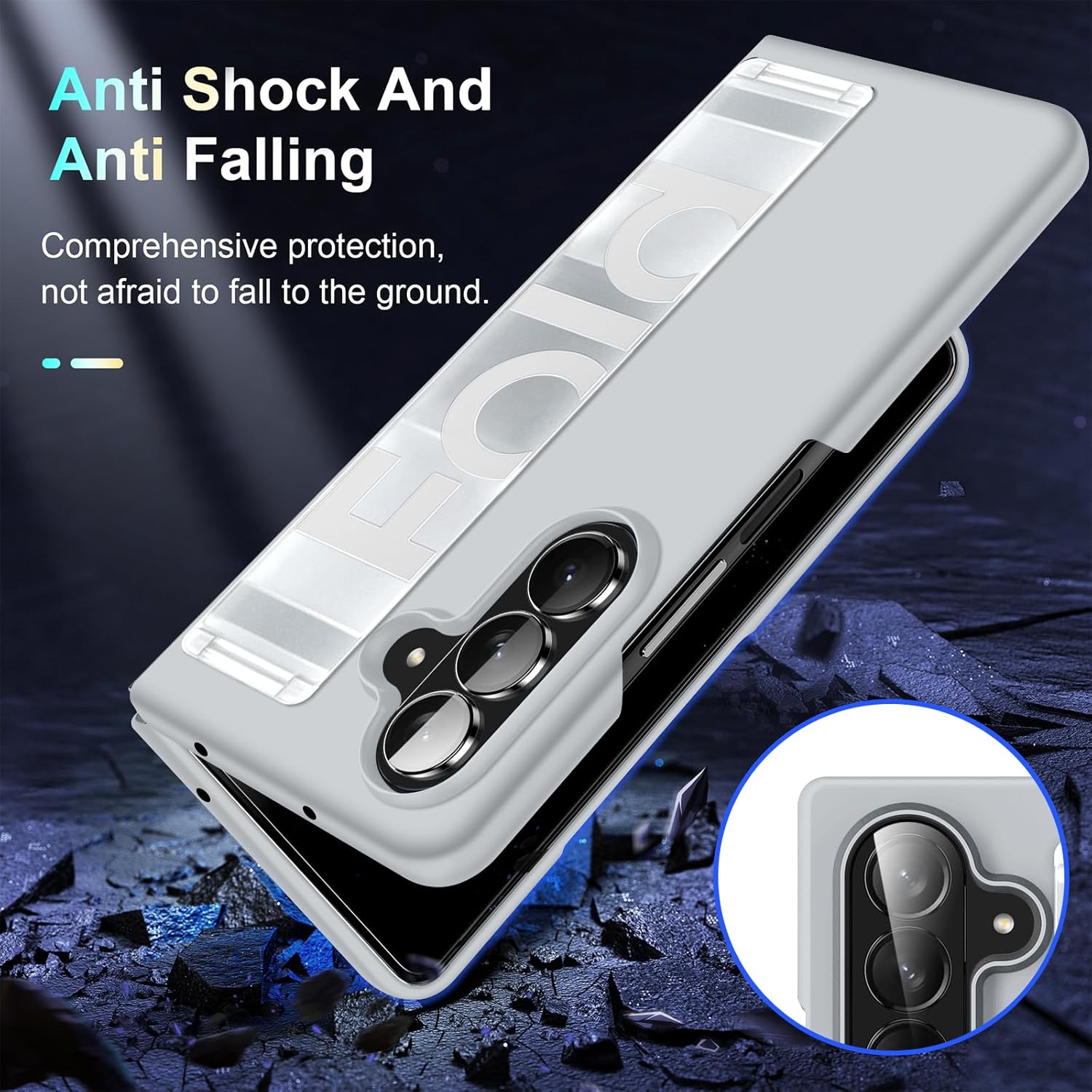 Migexxkj for Samsung Galaxy Z fold 7 Case with Strap Black，Shockproof Hard PC Cover Matte Touch Slim Thin Phone Case for Samsung Galaxy Z fold 7 5G 2025 (Transparent)
