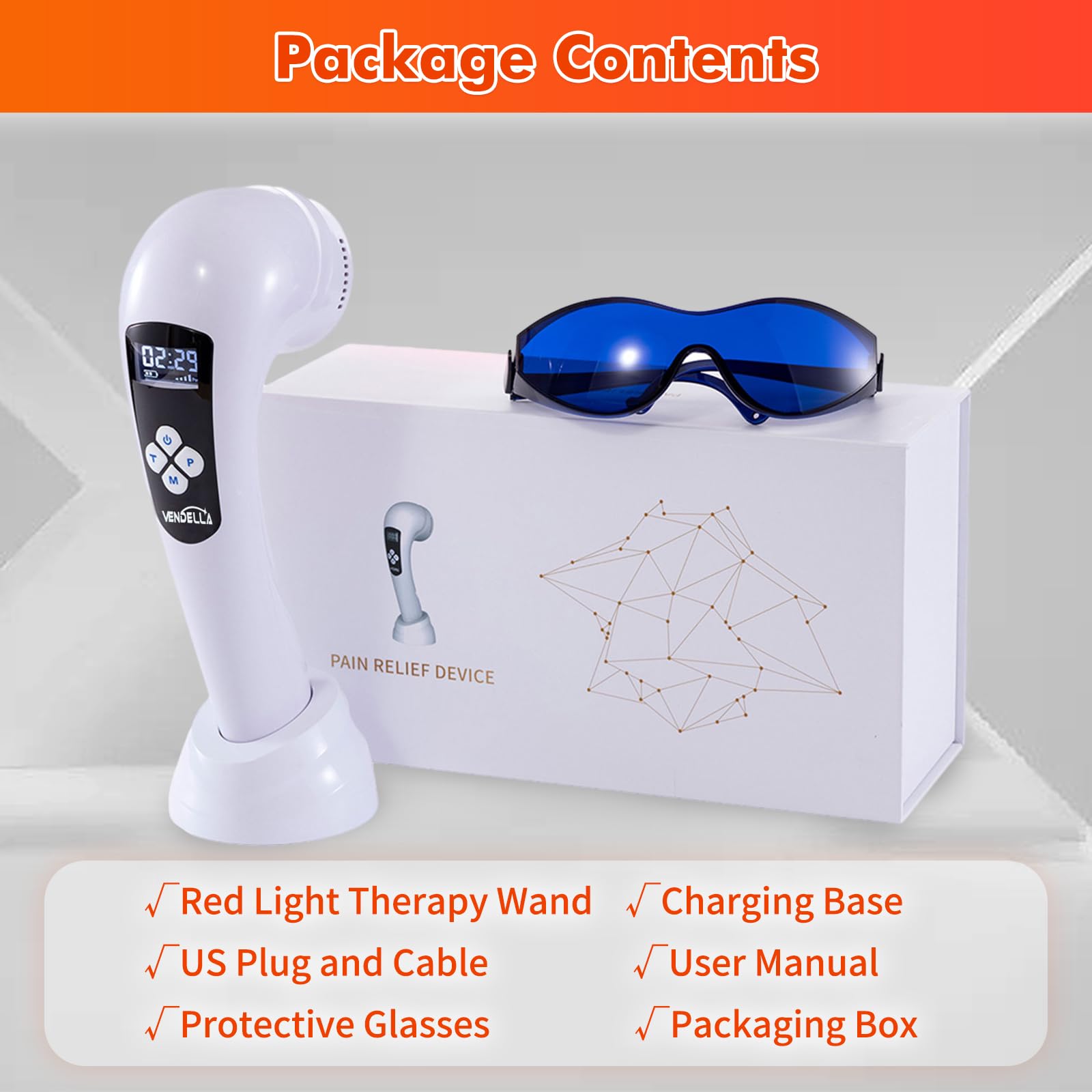 Dispositivo de terapia de luz roja, dispositivo de terapia de luz fría con pantalla LED para aliviar el dolor muscular, terapia de luz infrarroja portátil para humanos/mascotas (4 niveles + 3