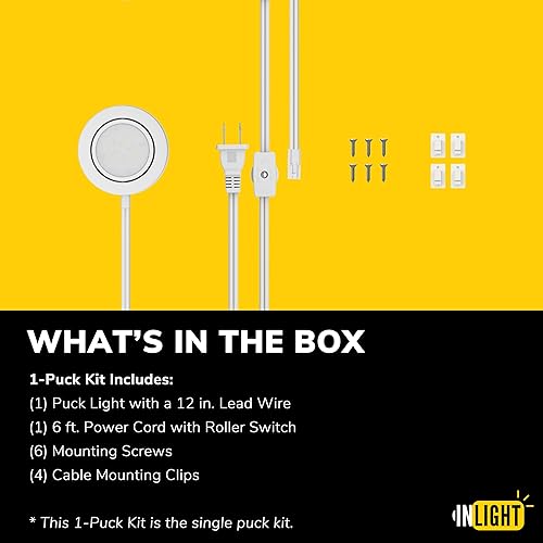 Miniatura 5 de GETINLIGHT IN-0107-1S-40 Kit de luces LED giratorias con lista ETL, diseño empotrado o de montaje en superficie, blanco brillante 4000 K, acabado