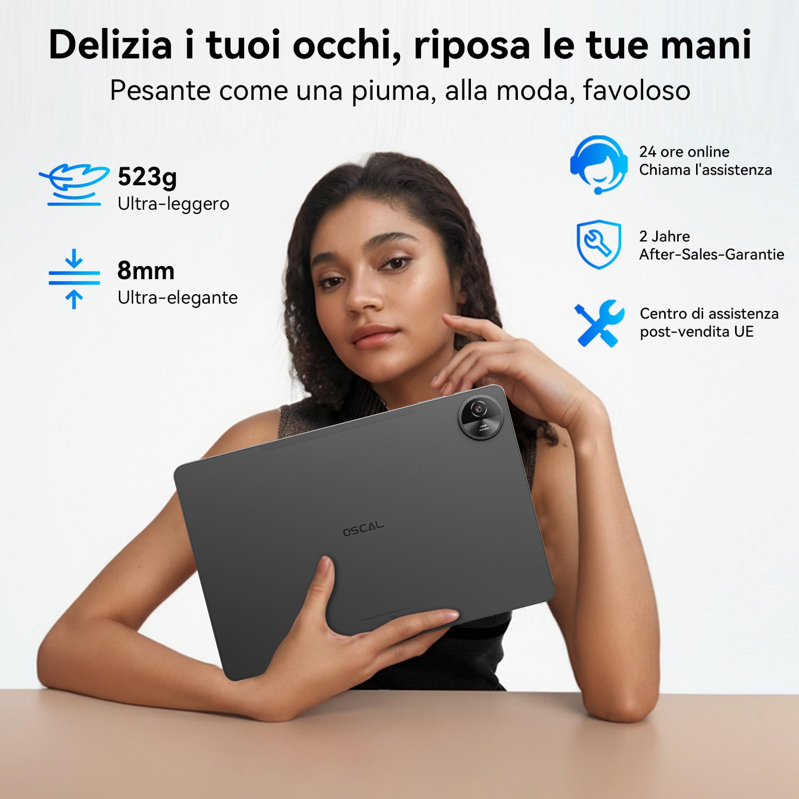 OSCAL Tablet Android 14 Pad 90, 120HZ Tablet 11 Pollici, 24GB RAM+128GB ROM (2TB TF),Octa Core Tablet Gaming,4G LTE Dual SIM +5GWiFi,Protezione Occhi,7700mAh/Widevine L1/1080P/GPS/Custodia/2025 Newest