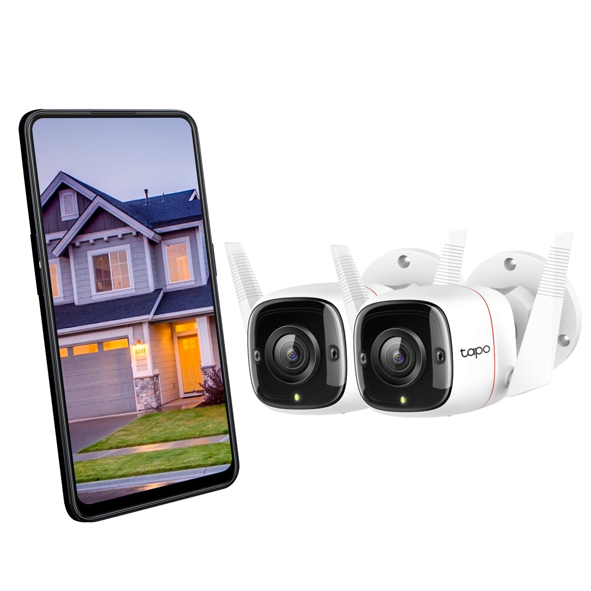 Tapo C310P2 - Camara Vigilancia WiFi Exterior Interior,Resolución 3MP, IP66 con Visión Nocturna, Detección de Movimiento y Alarma Instantánea, Control con App iOS, Android, Compatible con Alexa