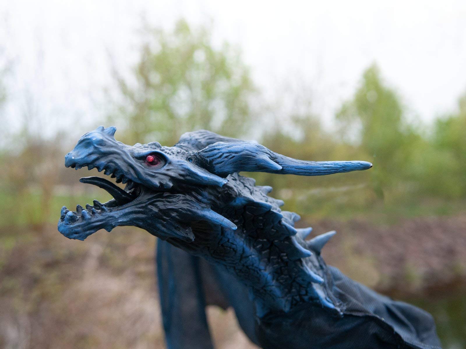 EUROPALMS Halloween Flying Dragon, animiert, blau, 120cm | Animierte Drachenfigur zum Aufhängen