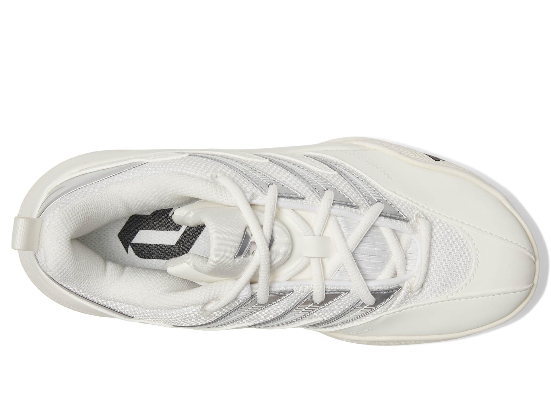 adidas Dame Certified 3 (Little Big Kid) Sneaker, White/Black/Silver Metallic, 5 US Unisex