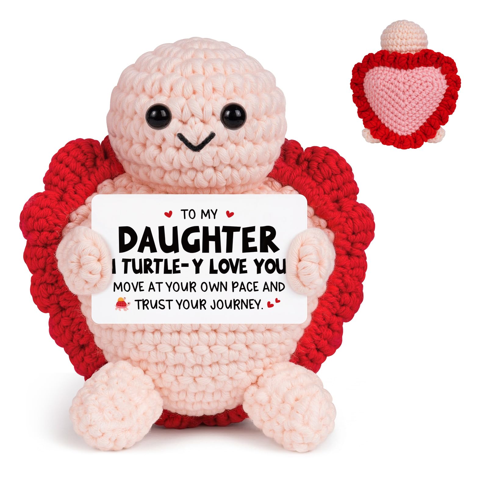 GoMelley Daughter Gifts from Mum Dad, Love You Crochet Turtle for Daughter — image 1