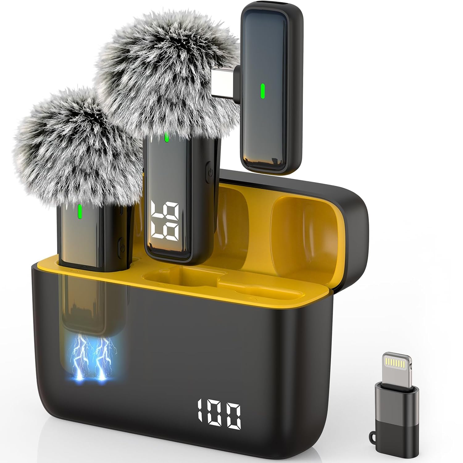 Wireless Microphone for iPhone Android Lav Mic USB C Lavalier Microphone Type C Lapel Mic for iPhone 15