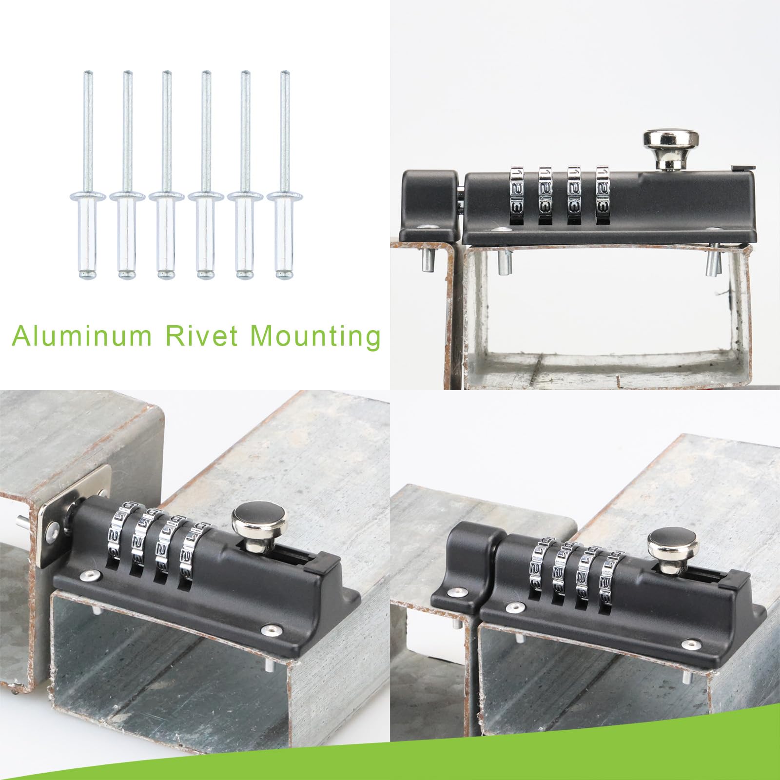 Cerradura de perno deslizante de combinación de 4 dígitos de aleación de zinc resistente para equipos de postes Chargine, puertas de gabinete, cobertizos, ventanas, puertas, graneros, vallas de
