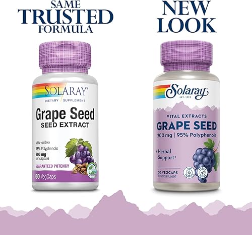 Miniatura 3 de SOLARAY Extracto de semilla de uva 200 mg más complejo bioflavonoide Apoyo cardiovascular saludable y de vasos sanguíneos 60 VegCaps