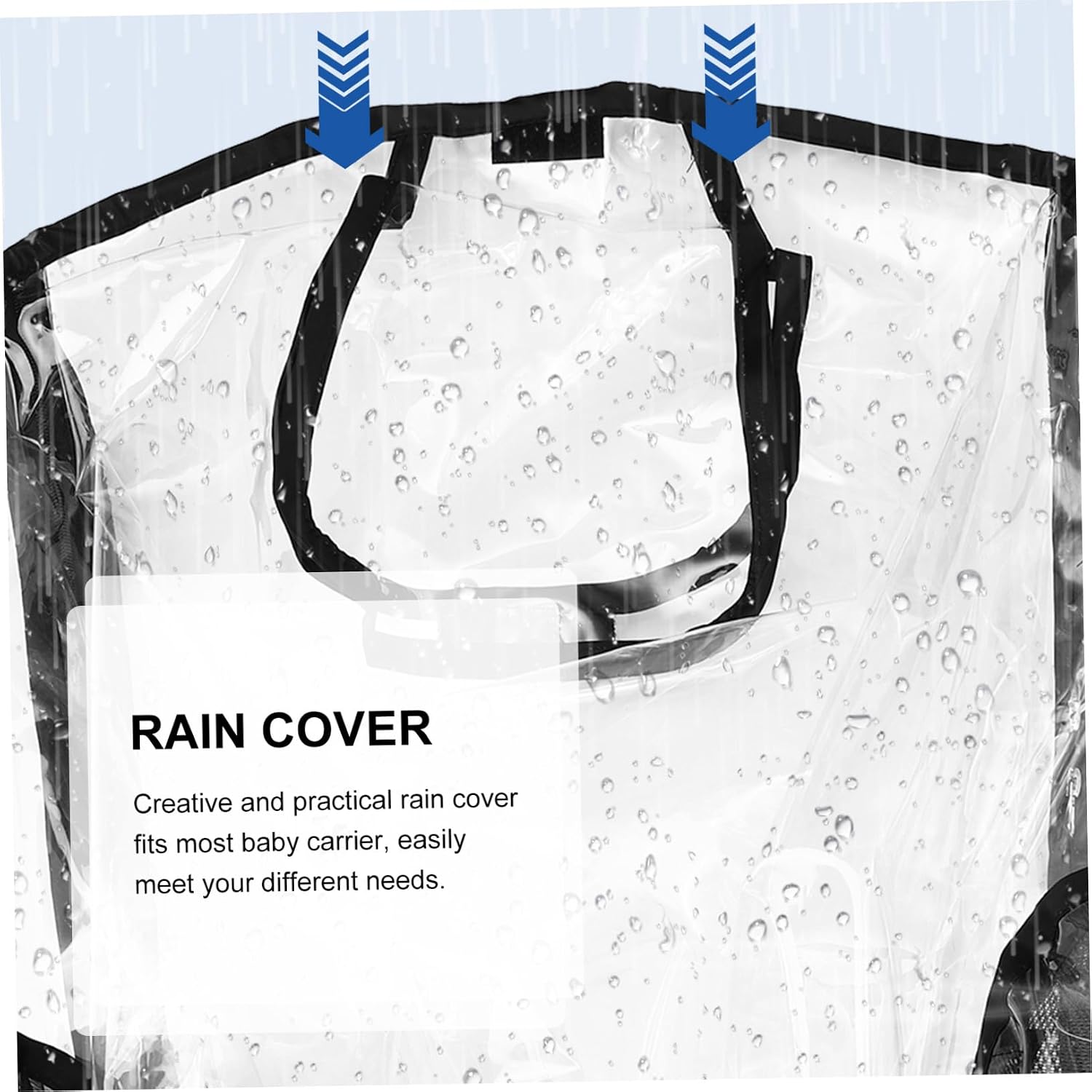 Stroller Rain Cover Windproof Carrier Rain Shield Waterproof Pram Cover for Outdoor Use Weather Protection
