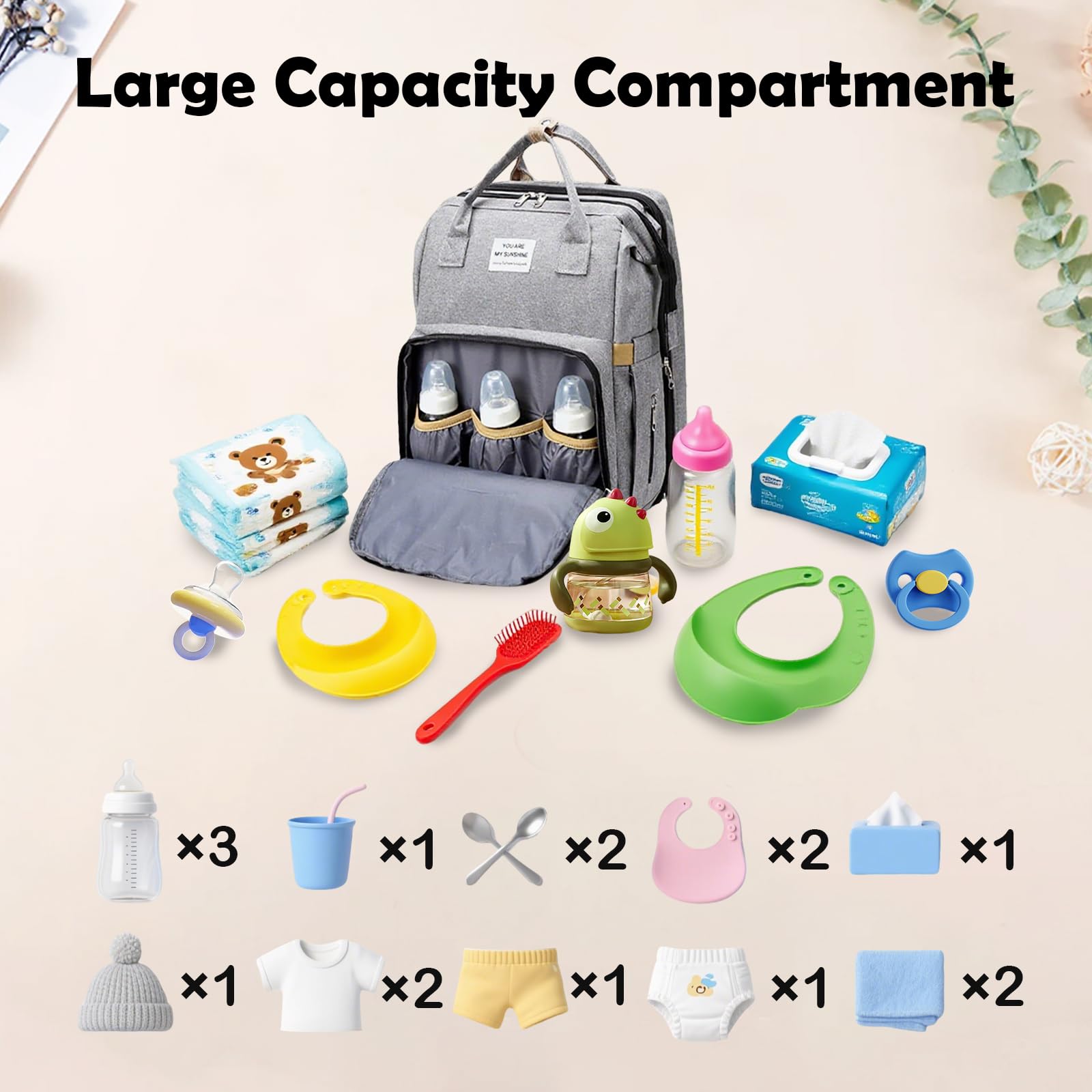 Borsa fasciatoio personalizzata 3 in 1 con fasciatoio multifunzionale, grande borsa fasciatoio per ragazzi e ragazze, portatile, borsa fasciatoio leggera personalizzata