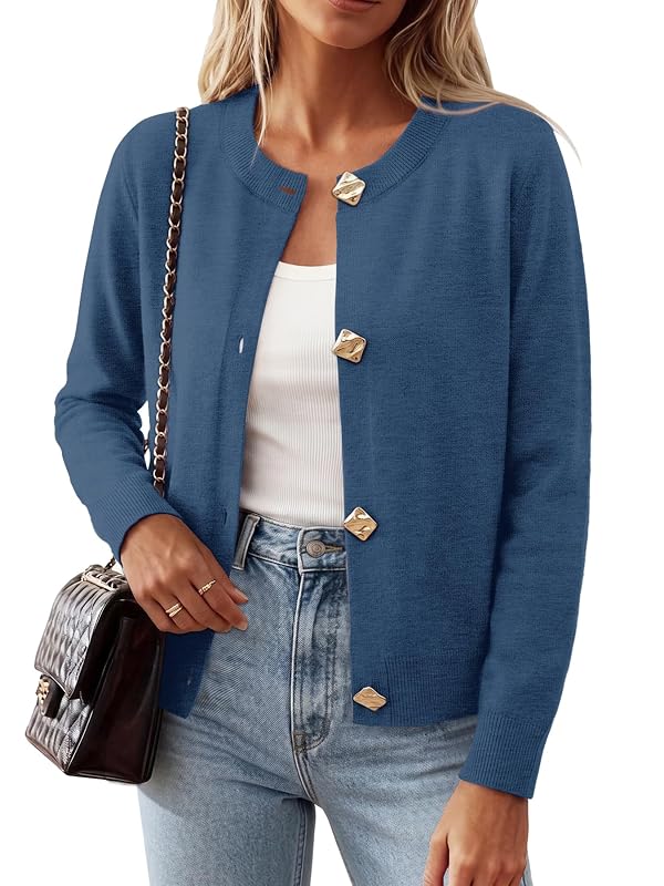 WIHOLL Lightweight Cardigan Sweaters for Women Y2k Fall Outfits 2026 Blue M by WIHOLL - Used condition - Image 2