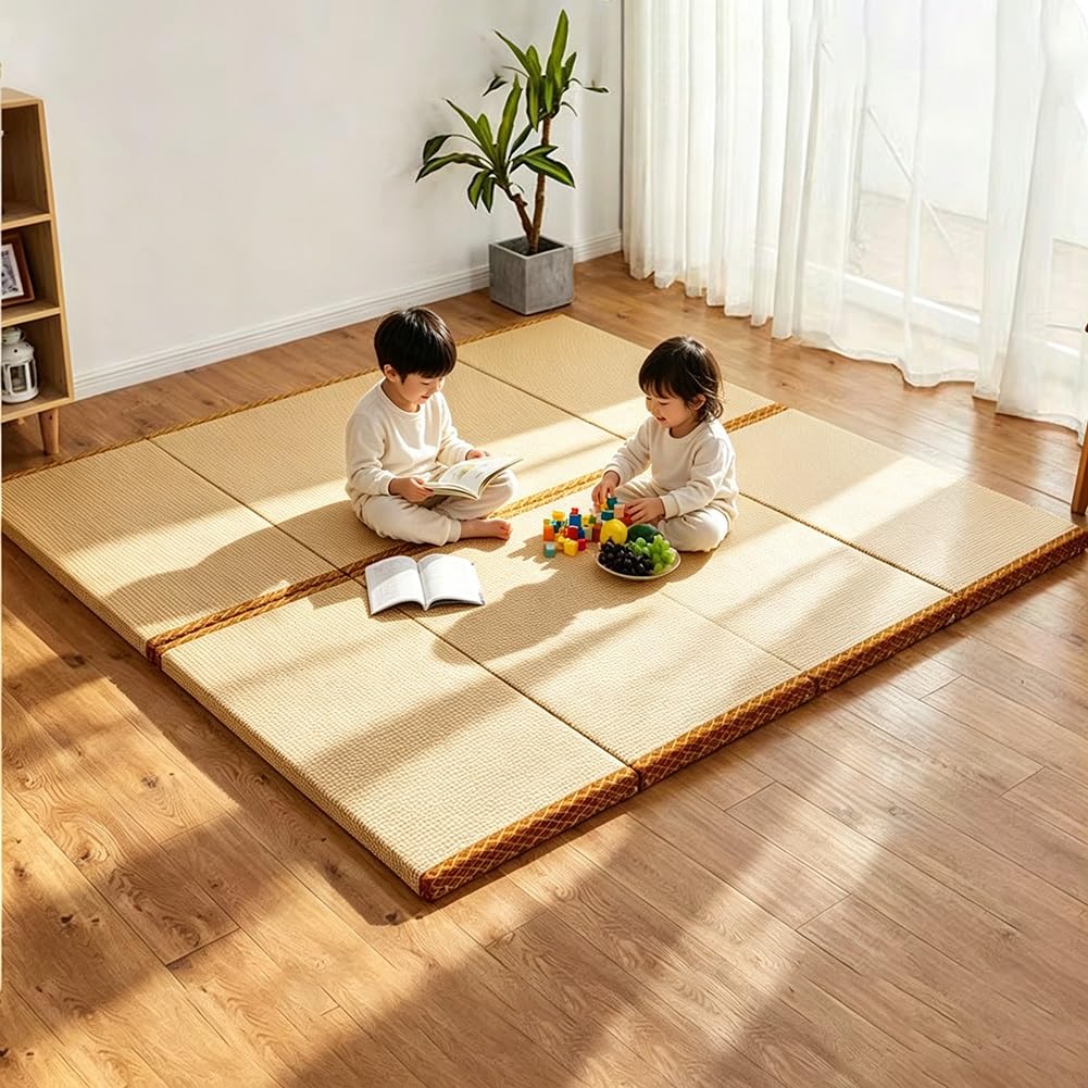 Artiz Colchón De Tatami Tradicional Japonés, Colchón De Suelo Plegable De Fibra De Coco Natural, Esterilla De Meditación para Suelo, Yoga O Sala De Té.