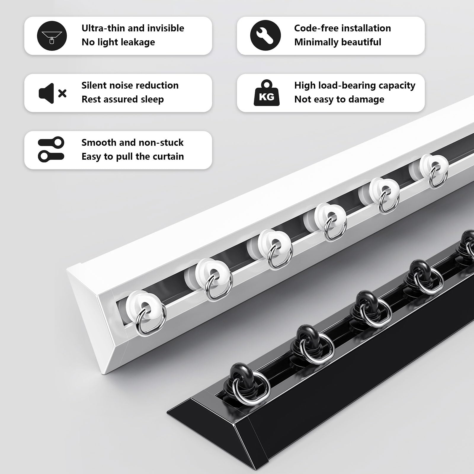 Smukła szyna do zasłon sufitowych 1,2 cm aluminiowy drążek przesuwny do sypialni szafy prysznicowej - czarna 4,3 m łatwa instalacja nowoczesny design oszczędność miejsca rozwiązanie