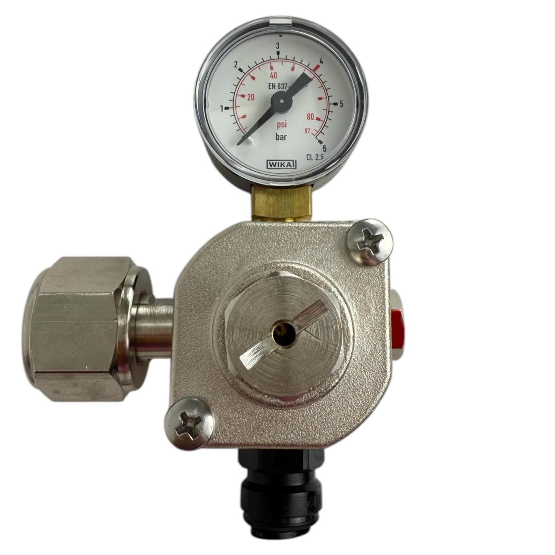 BT-4 Druckminderer Druckregler 1-leitig 4 bar mit 8mm Steckverbinder Gastro CO2 Hauptdruckminderer Kohlensäure Kohlendioxid für Bier Sprudelwasser Bierbrauen Lebensmittel Schanktechnik