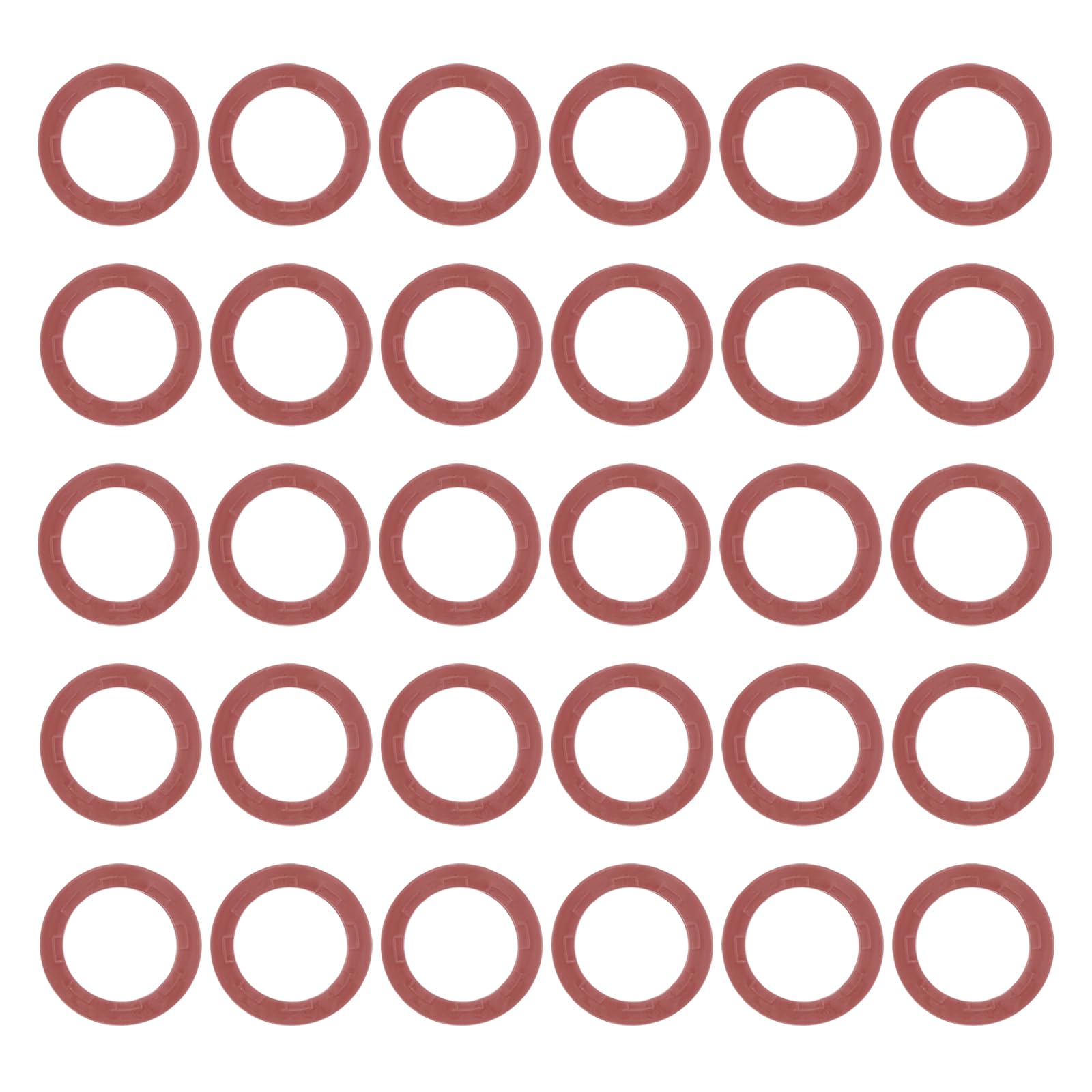PATIKIL Key Cap Cover Rings, 30Pcs 22mm Keys Identifier Coding Tags PVC Sleeve for Office House Apartment Brown