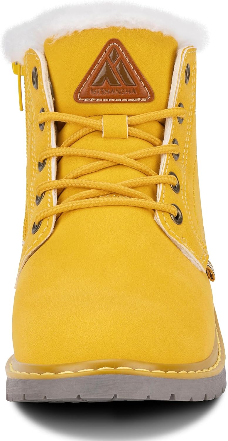 Mishansha Boy's Girl's Winter Snow Boots Waterproof Kids Hiking Boots Cold Weather Outdoor Fur Lined Warm Walking Boot Shoes - Image 3