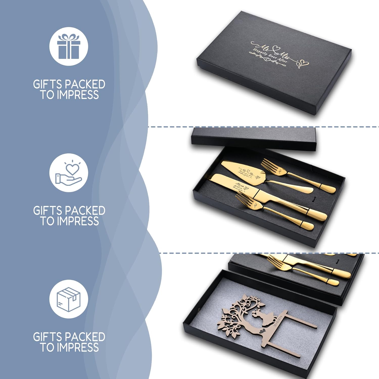 Wedding Cake Topper and Cake Knife and Server Set,Elegant Classic Acrylic Mr and Mrs Cake Topper Set for Wedding,Engagement,Anniversary,Bridal Shower