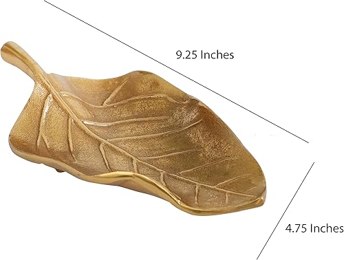 Miniatura 4 de Bandeja decorativa de hojas doradas Rely+ para decoración del hogar, joyas y pequeños accesorios