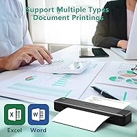 Vista 6 de Papel de impresora de 8.5 x 11 pulgadas, color blanco, papel de copia Itari para impresora Phomemo P831 HPRT MT800, impresora de transferencia