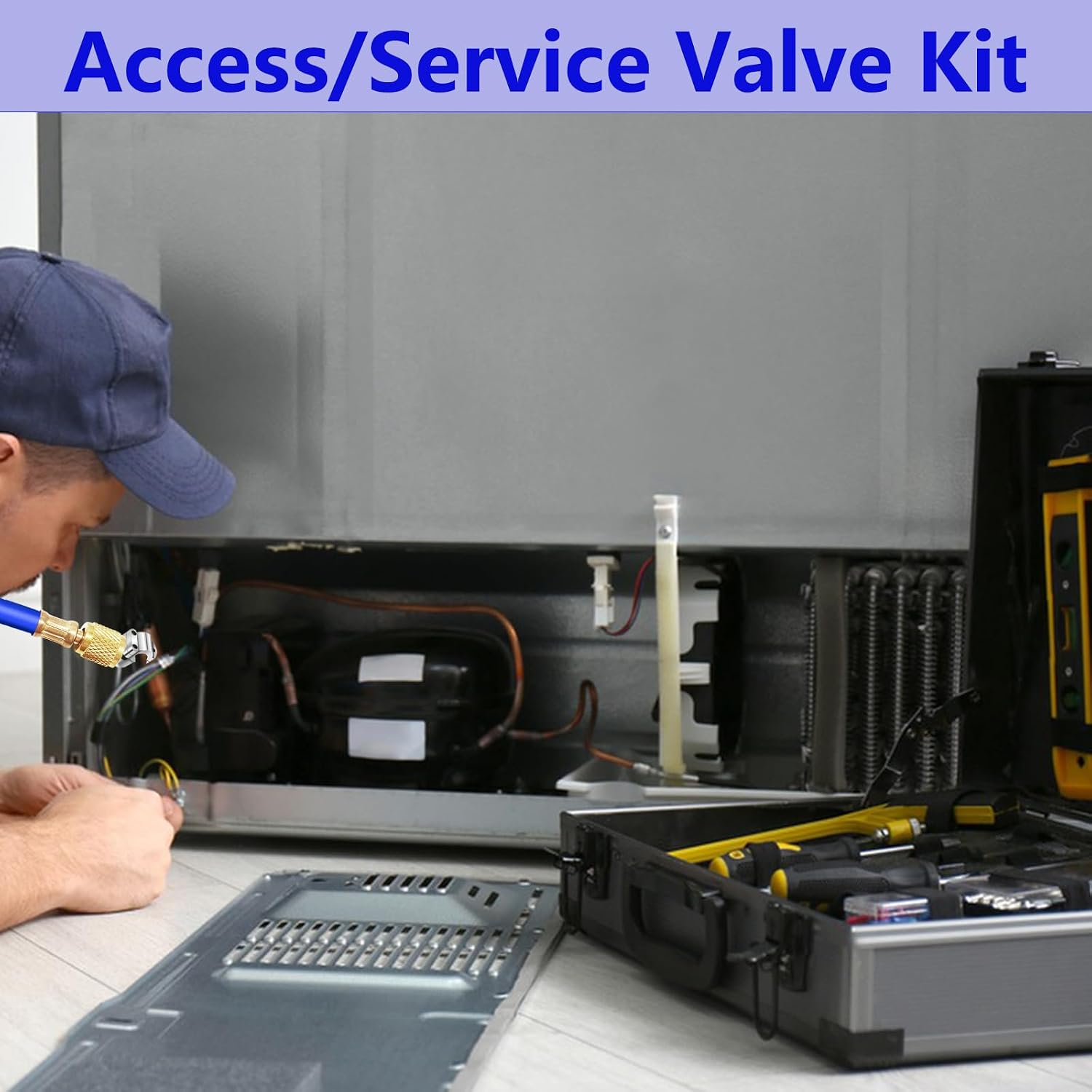 30Pcs Access Service Valve, Refrigerator Access Valves Kit, 1/4" SAE x 1/4" OD x 3.54" Stem Core AC Refrigeration, Refrigeration Service Valve for Office Home Refrigerator Repair