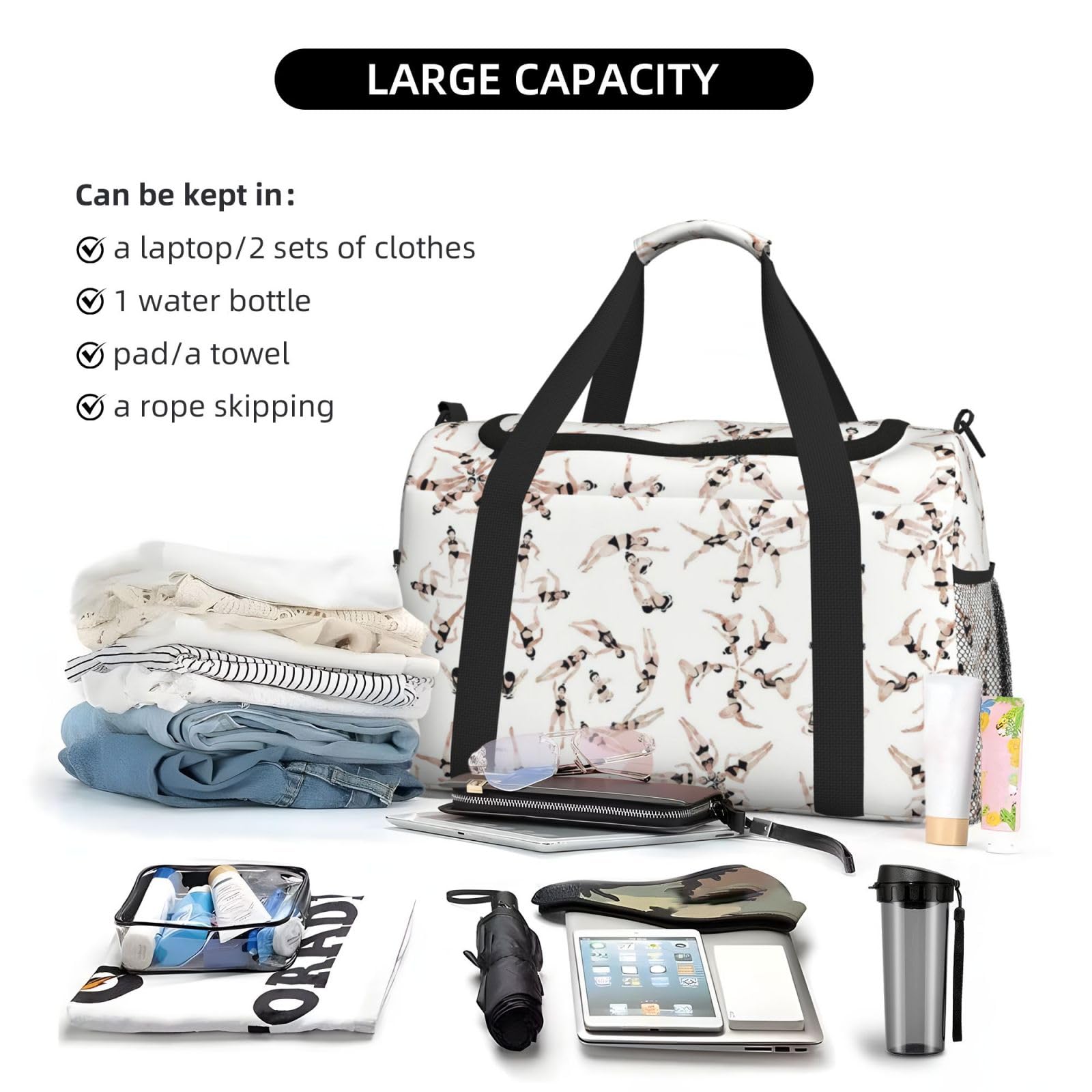 Schwimmtasche, Reisetasche, groß, faltbar, wasserdicht, Übernachtungstasche, Strand, Schwimmen, Pool, Sport, Fitnessstudio