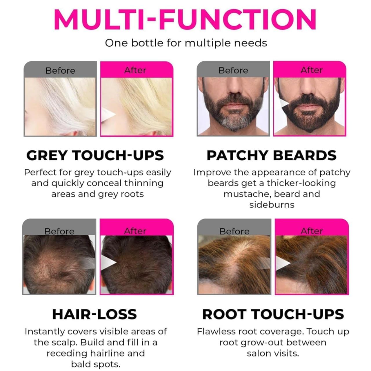 SWIREUK Root Touch Up & Hairline Powder with Precise Brush for Grey Root Coverage & Thin Hair – Water & Sweat Resistant – Hair Loss Concealer for Women, Bald Spots & Hair Fill (BLACK, 4g) 2