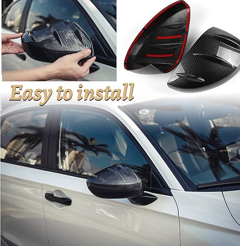Miniatura 2 de Thenice Cubierta de espejo retrovisor Civic de 11 generación, protector de espejo lateral, decoración exterior compatible con Honda Civic 2022 2023